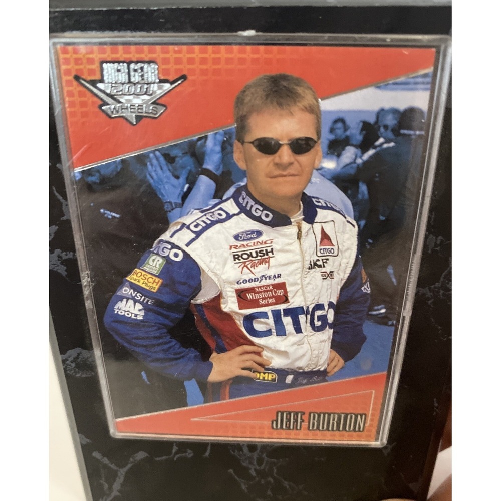 Jeff Burton‎ 2001 High Gear Wheels Trading Card Black Marble Display Case